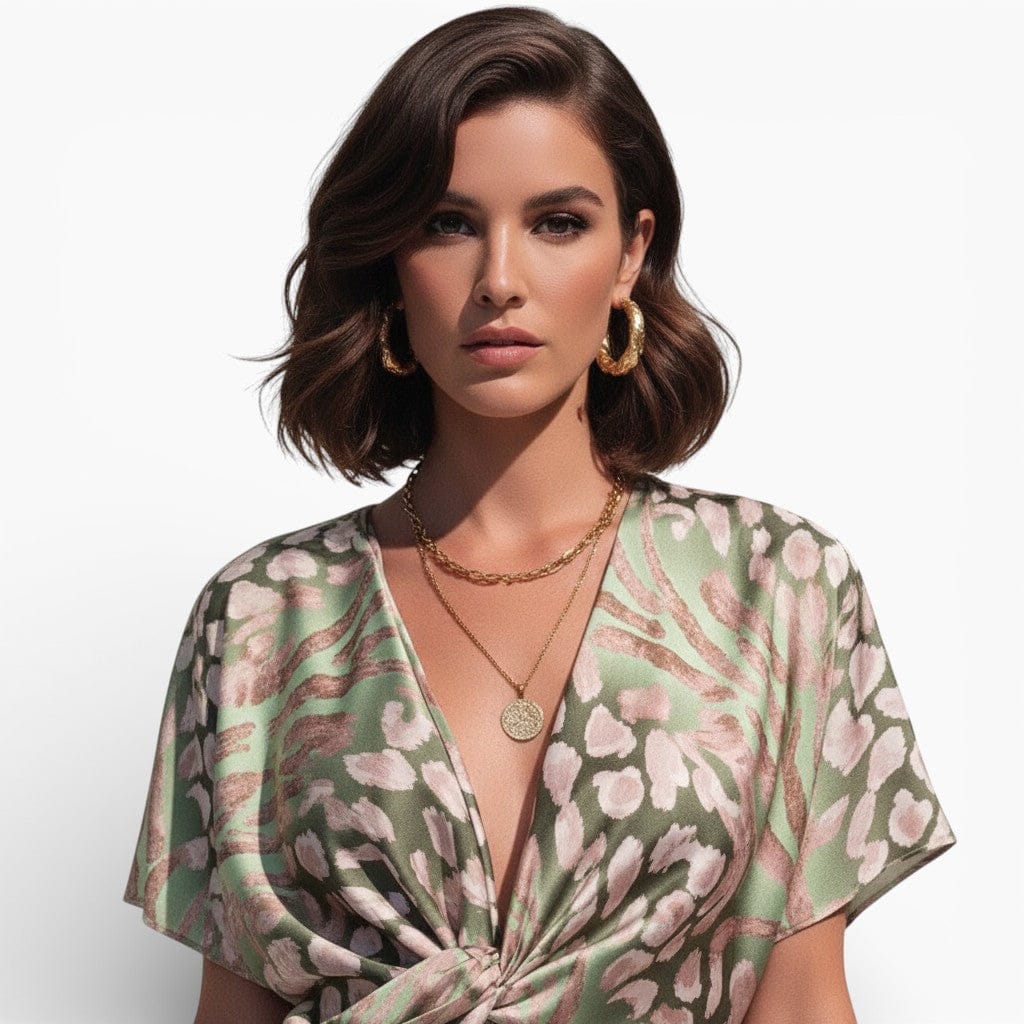 Hemsbury Dresses ALICE Buttoned V-Neck Maxi Dress