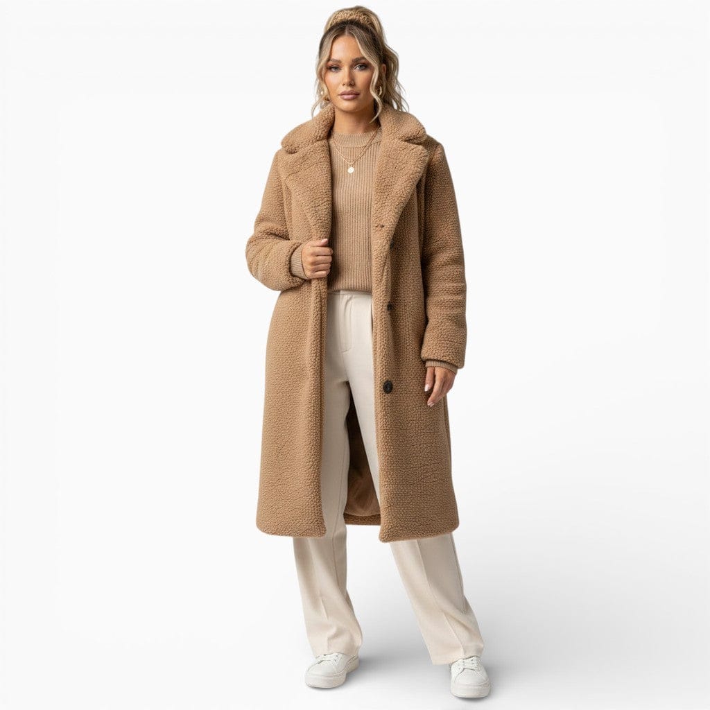 Hemsbury Coats Beige / S ELEANOR Long Fleece Overcoat