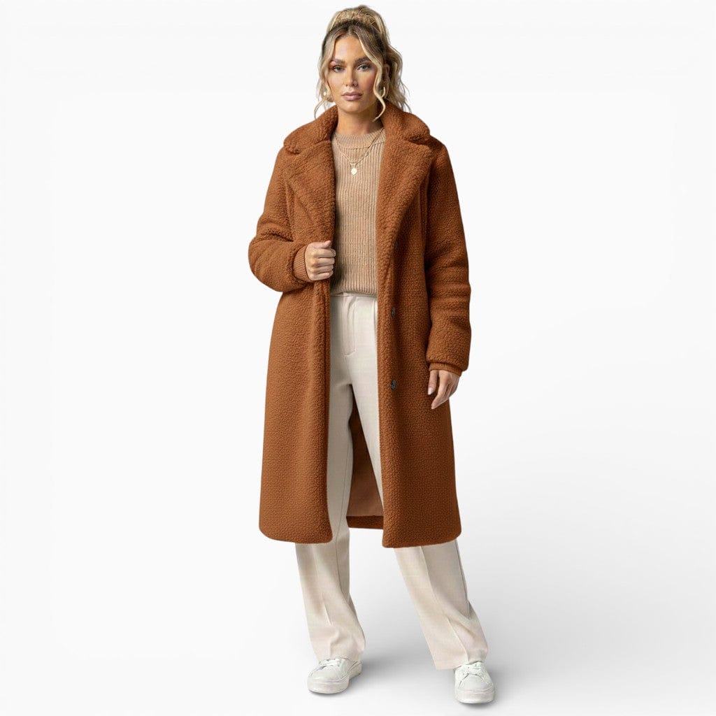 Hemsbury Coats Brown / S ELEANOR Long Fleece Overcoat