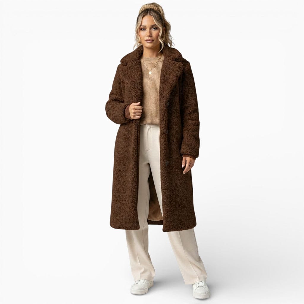 Hemsbury Coats Dark Brown / S ELEANOR Long Fleece Overcoat