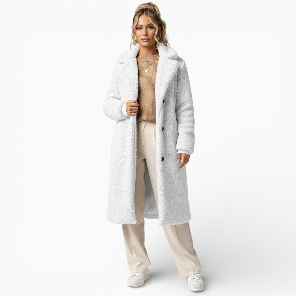 Hemsbury Coats White / S ELEANOR Long Fleece Overcoat