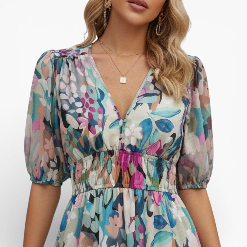 Hemsbury Dresses ANNE Printed Lantern Sleeve Dress