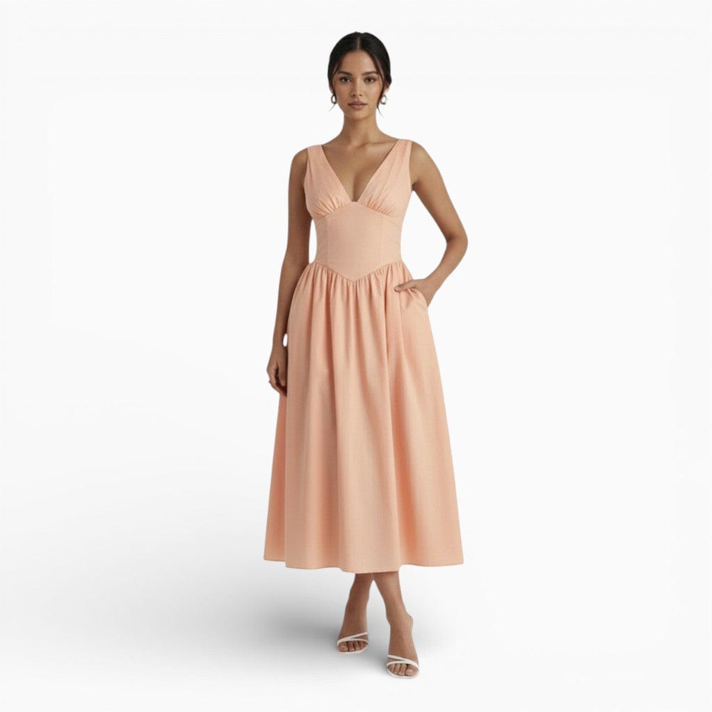 Hemsbury Dresses Apricot / S CLARA Floral Maxi Dress