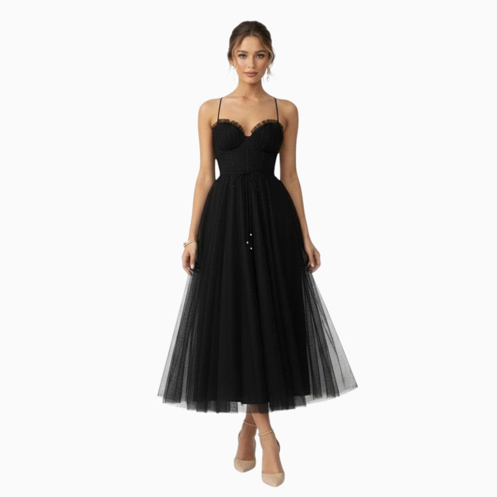 Hemsbury Dresses Black / S ISABELLA Mesh Patchwork Princess Dress