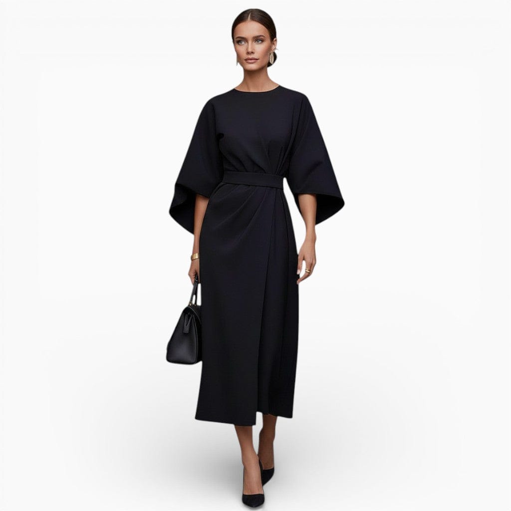 Hemsbury Dresses Black / XS MANDY Pleated Maxi Dress