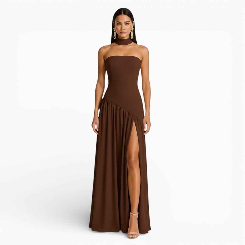 Hemsbury Dresses Brown / S DAVINE Sleeveless A-Line Maxi