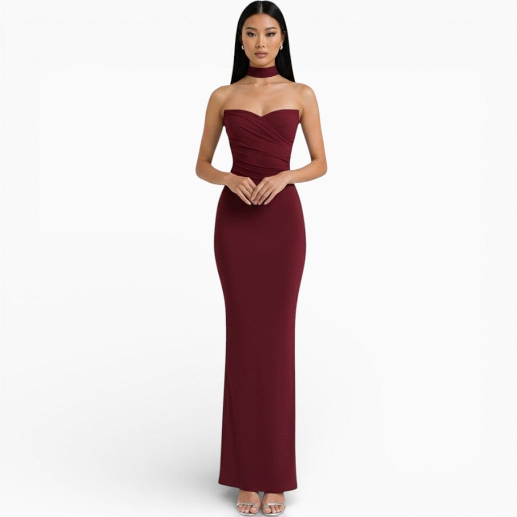 Hemsbury Dresses Burgundy / XS LINA Strapless Backless Bodycon Dress