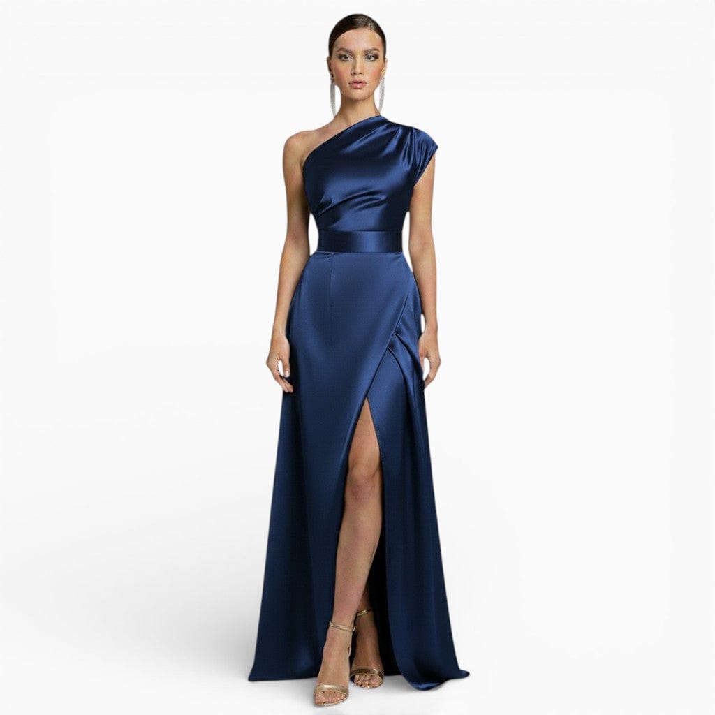 Hemsbury Dresses Dark Blue / S DIANA One-Shoulder A-Line Gown