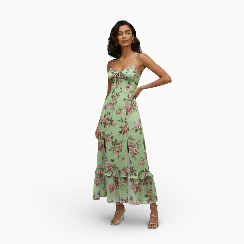 Hemsbury Dresses Green / S ADELAIDE Pleated Lace Maxi Dress