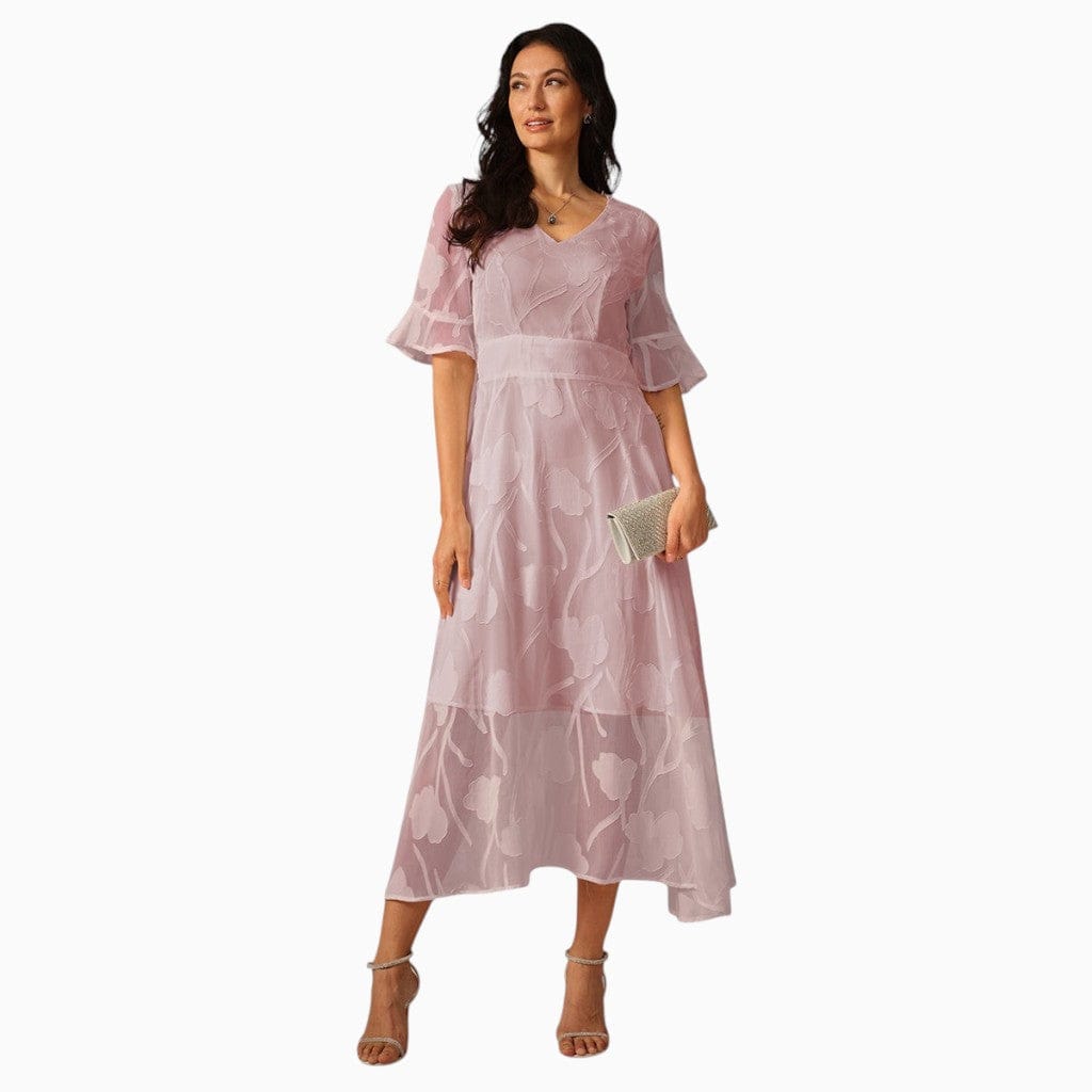 Hemsbury Dresses Green / S LAURE V-Neck Chiffon Dress