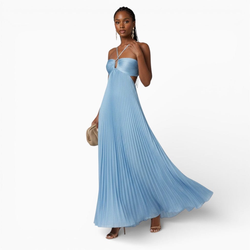 Hemsbury Dresses HELENE Pleated Halter Maxi