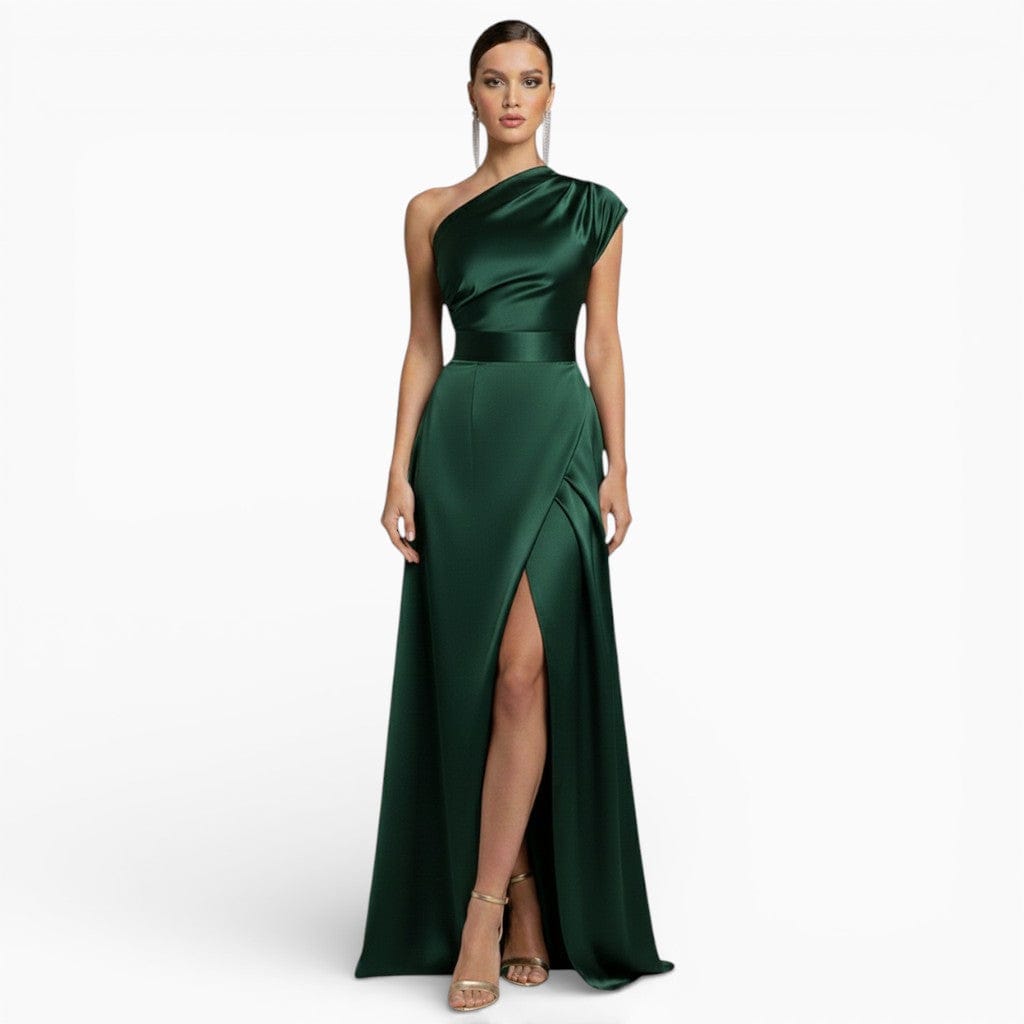 Hemsbury Dresses Ink Green / S DIANA One-Shoulder A-Line Gown