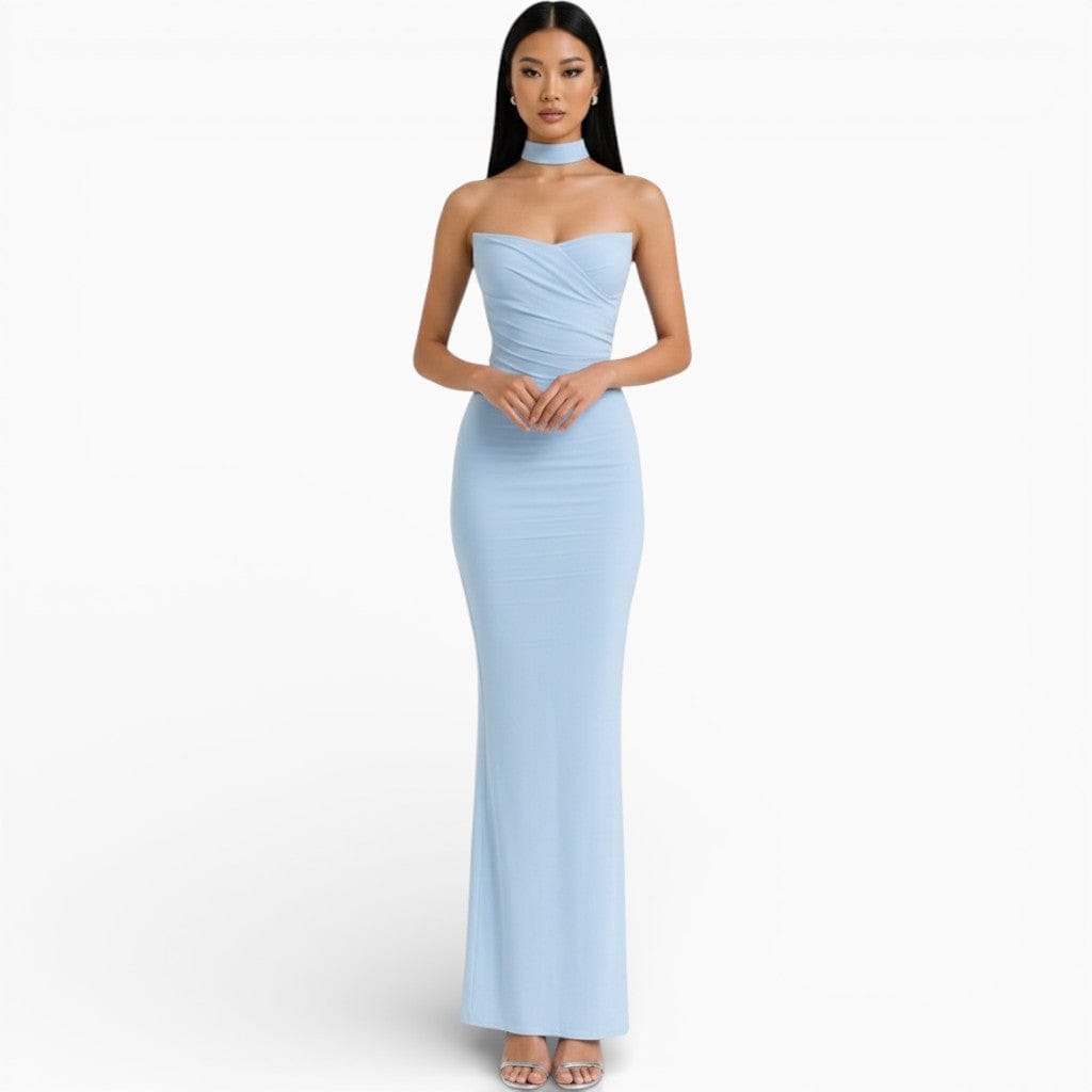 Hemsbury Dresses Light Blue / XS LINA Strapless Backless Bodycon Dress
