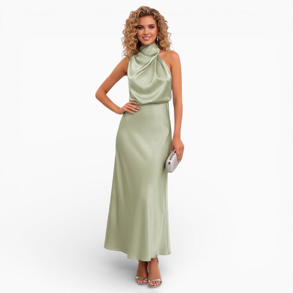 Hemsbury Dresses Light Green / S SONIA Sleeveless Mock Neck Dress