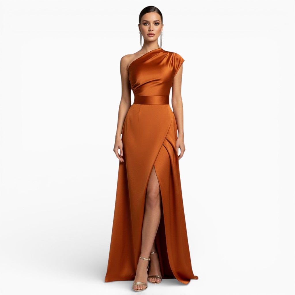 Hemsbury Dresses Mandarin Red / S DIANA One-Shoulder A-Line Gown