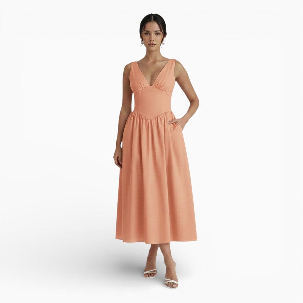 Hemsbury Dresses Peach / S CLARA Floral Maxi Dress