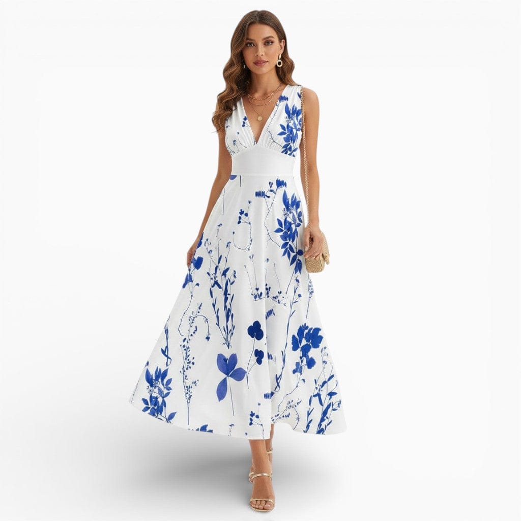 Hemsbury Dresses Peacock Blue / S LILA Printed Midi Dress