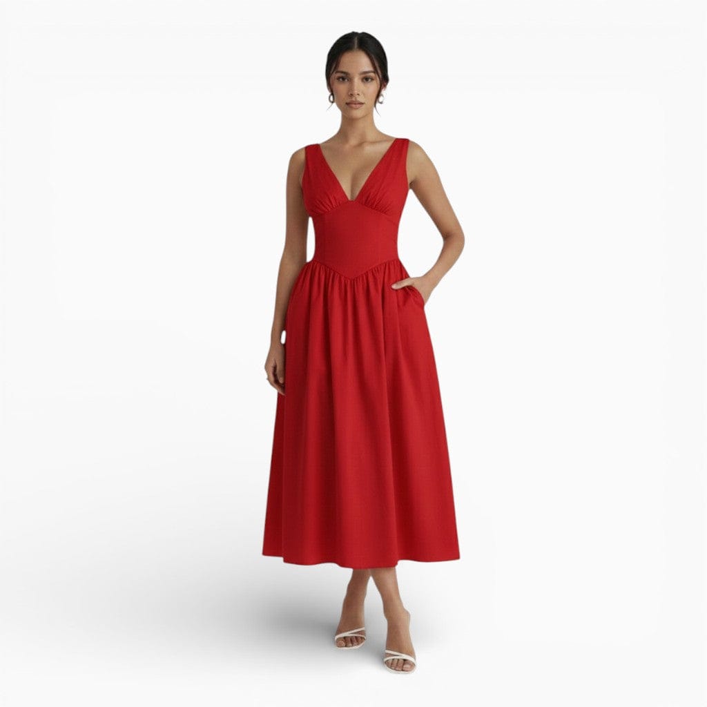 Hemsbury Dresses Red / S CLARA Floral Maxi Dress