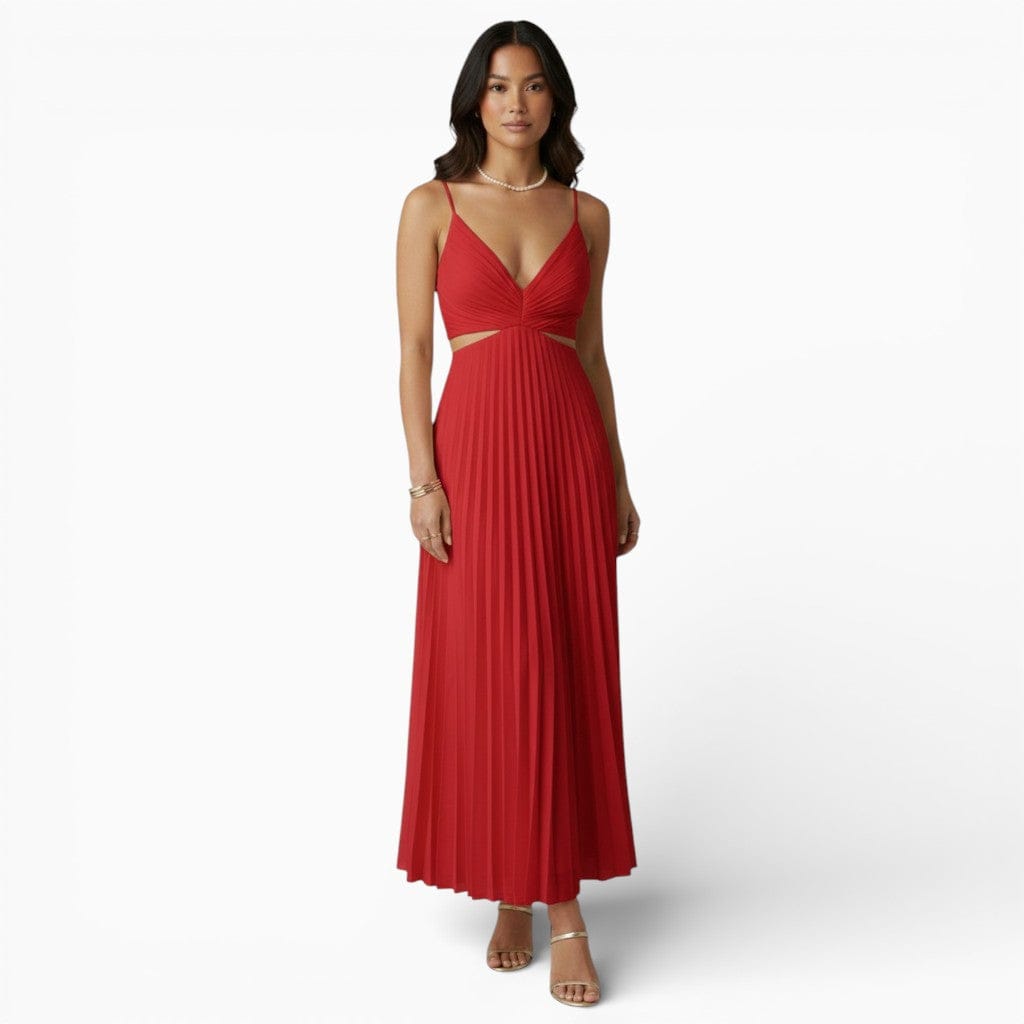 Hemsbury Dresses Red / S LAYLA Ruched High-Waisted Maxi Dress