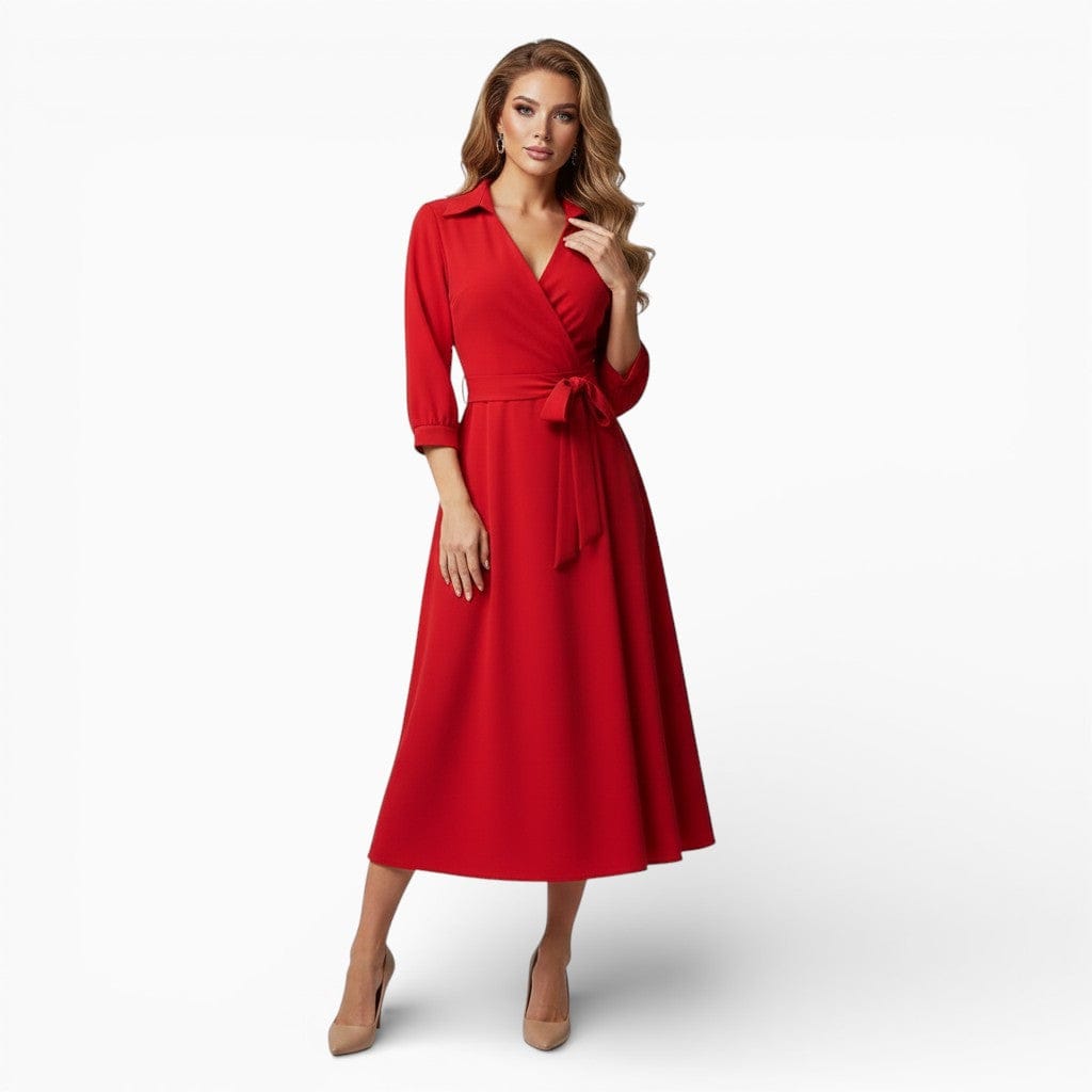 Hemsbury Dresses Red / S TINA Printed Acetate Maxi Dress