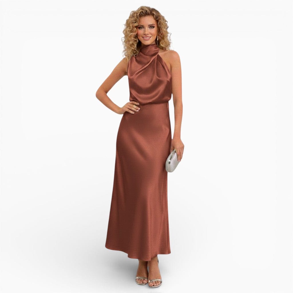 Hemsbury Dresses Terracotta rosé / S SONIA Sleeveless Mock Neck Dress