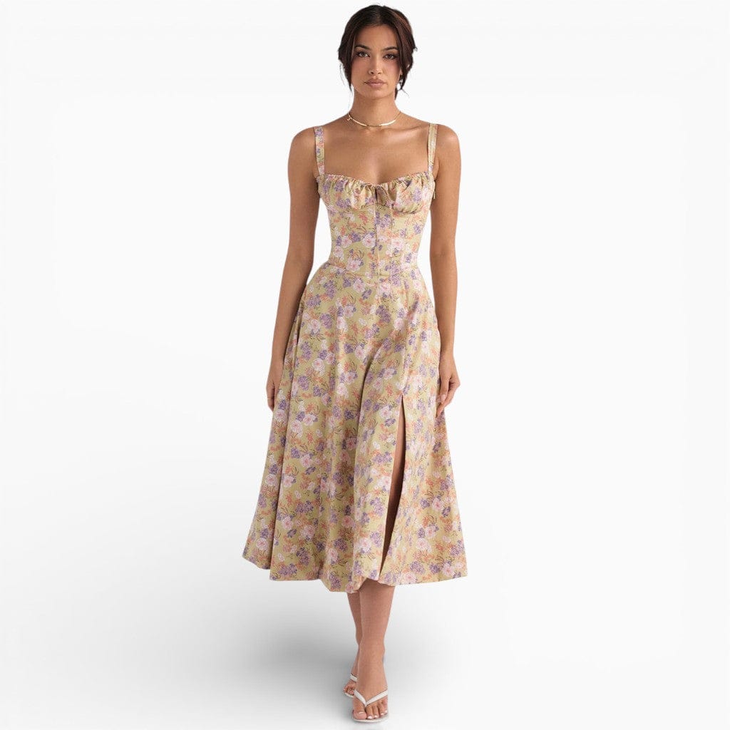 Hemsbury Dresses White - Flower Print / S LENA High-Waist Backless Slip Dress