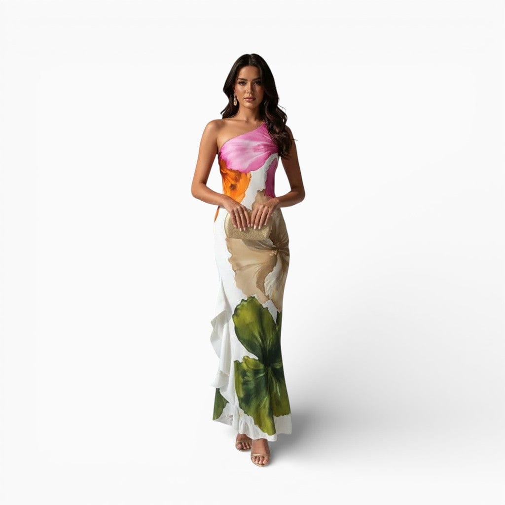 Hemsbury Dresses White / S SAMANTHA White Floral Maxi Dress