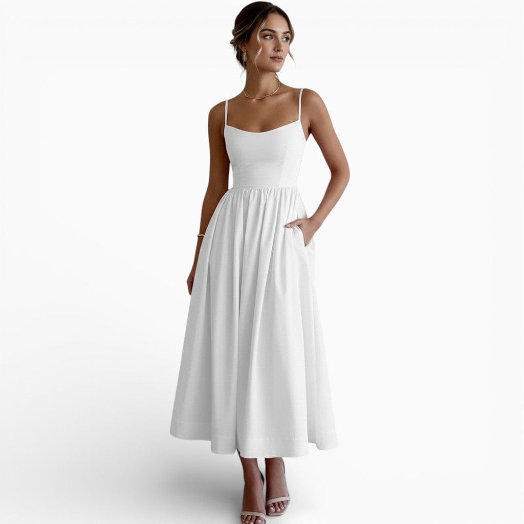 Hemsbury Dresses White / XS CARLA Sleeveless A-Line Maxi