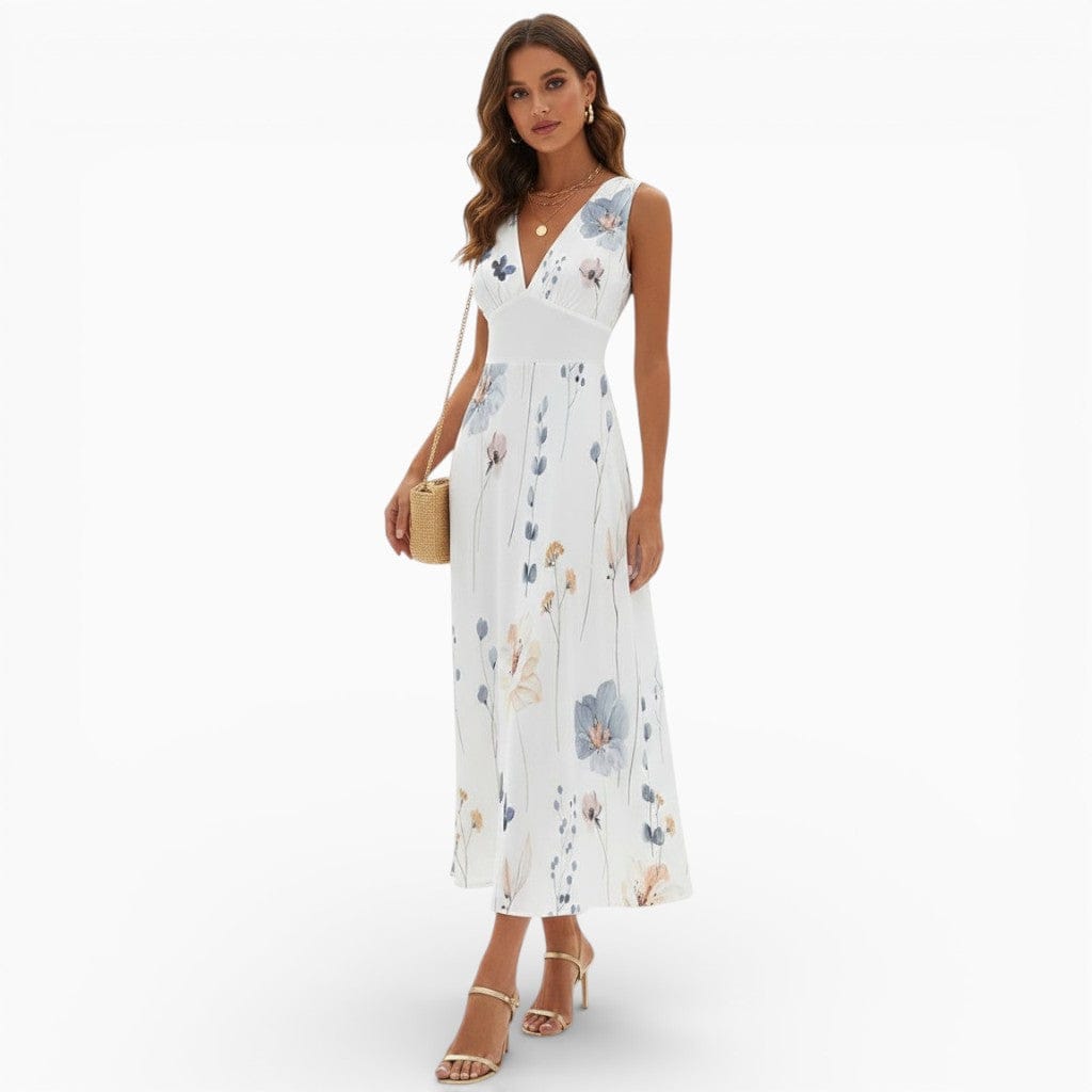 Hemsbury Dresses Yellow Flower / S LILA Printed Midi Dress