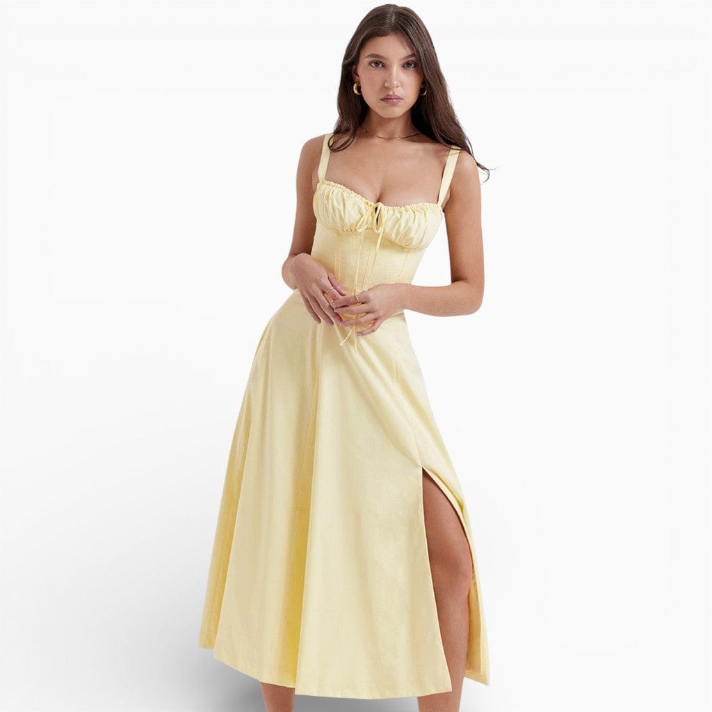 Hemsbury Dresses Yellow / S LENA High-Waist Backless Slip Dress