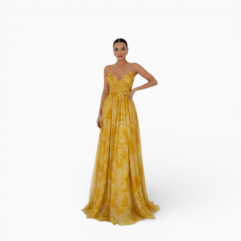 Hemsbury Dresses Yellow / S NALA Abstract Print Maxi Dress