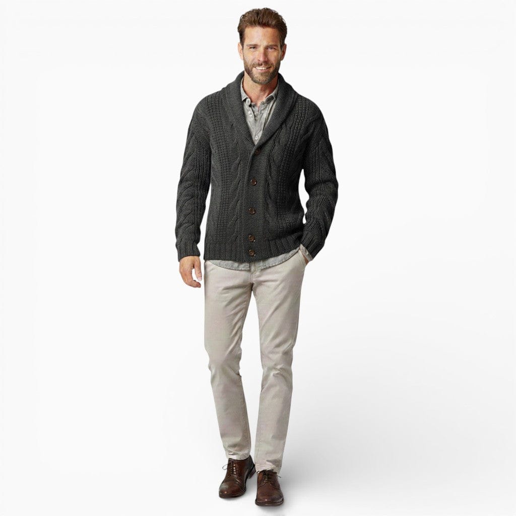 Hemsbury Jackets Dark Gray / S LIAM Cable Knit Cardigan