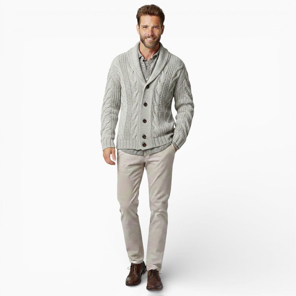 Hemsbury Jackets Light Gray / S LIAM Cable Knit Cardigan