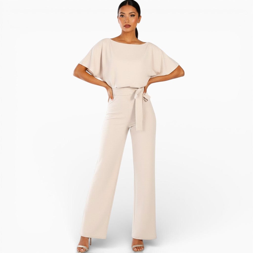 Hemsbury Jumpsuit Beige / S DOLLY High-Waisted Wide-Leg Pants
