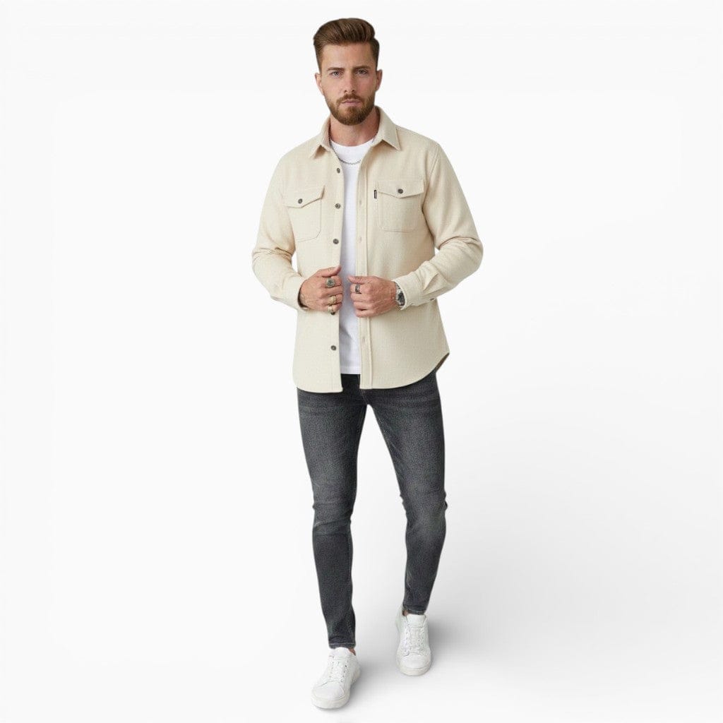 Hemsbury Overshirts Cream / S WILSON Slim Fit Cotton Shirt