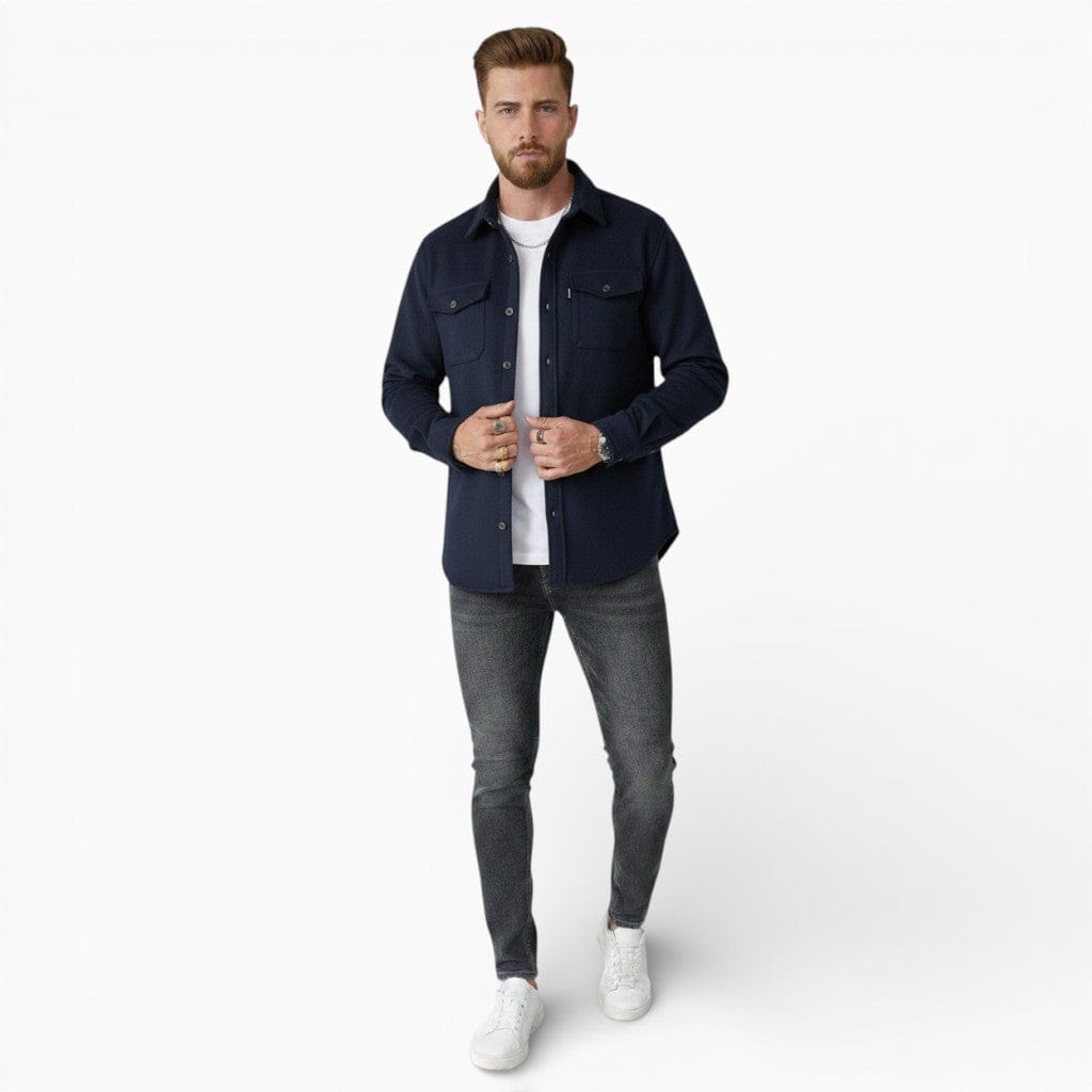 Hemsbury Overshirts Dark Blue / S WILSON Slim Fit Cotton Shirt