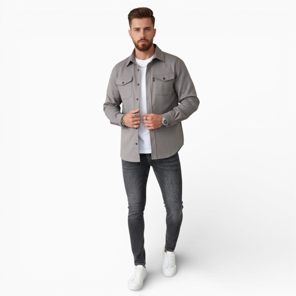 Hemsbury Overshirts Grey / S WILSON Slim Fit Cotton Shirt