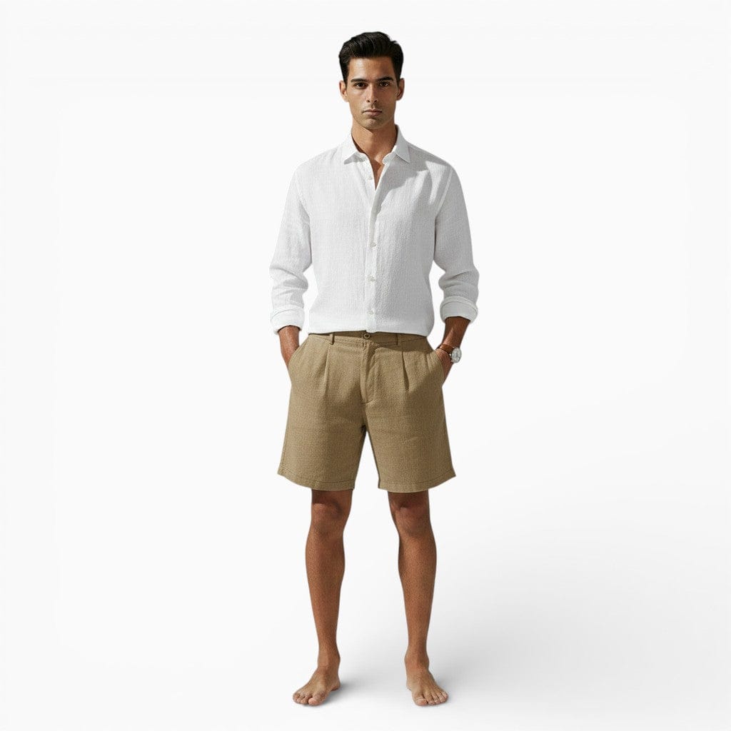 Hemsbury Shorts Khaki / S MATTHEW Cotton Linen Shorts