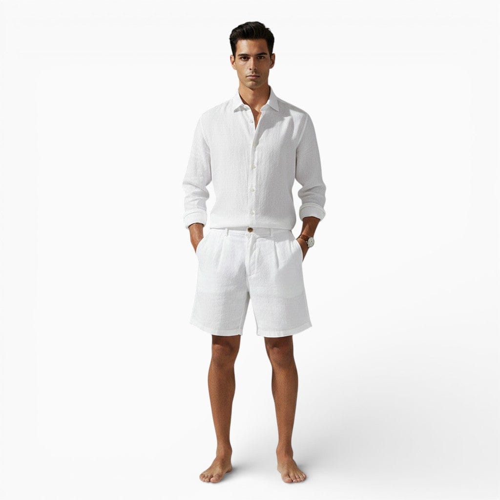 Hemsbury Shorts White / S MATTHEW Cotton Linen Shorts