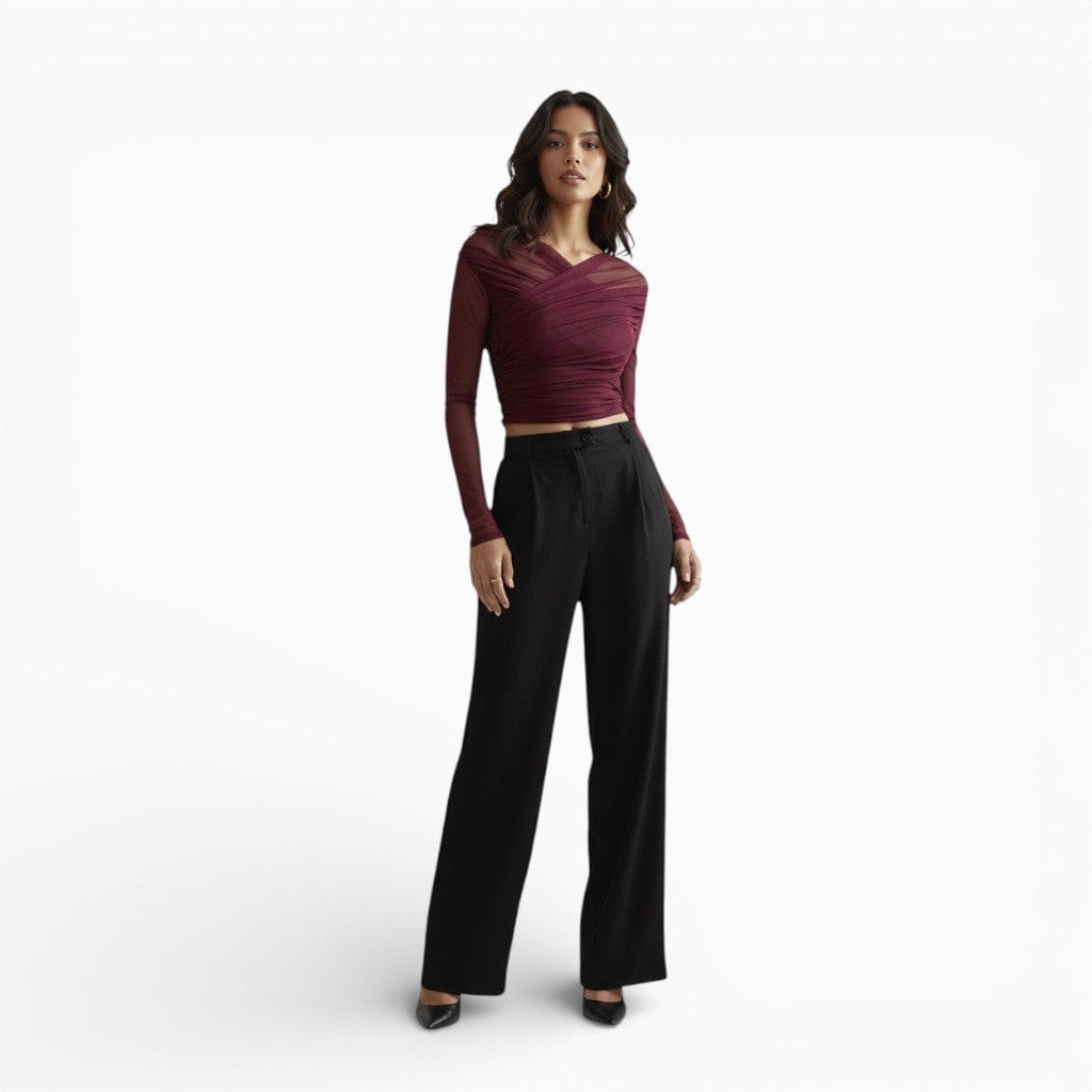 Hemsbury Tops Burgundy / S MARA Slim Lace Top
