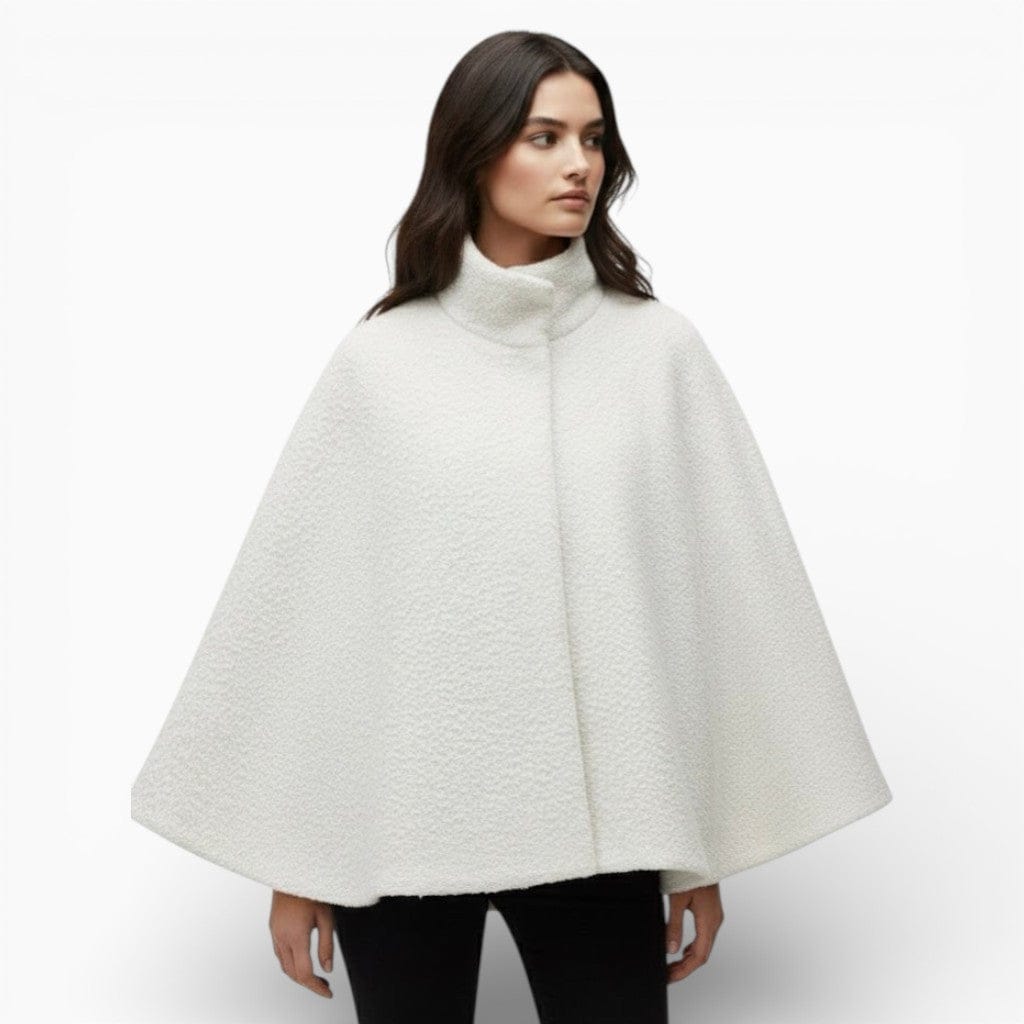 Hemsbury White / XS VERA Stand Collar Cape Jacket