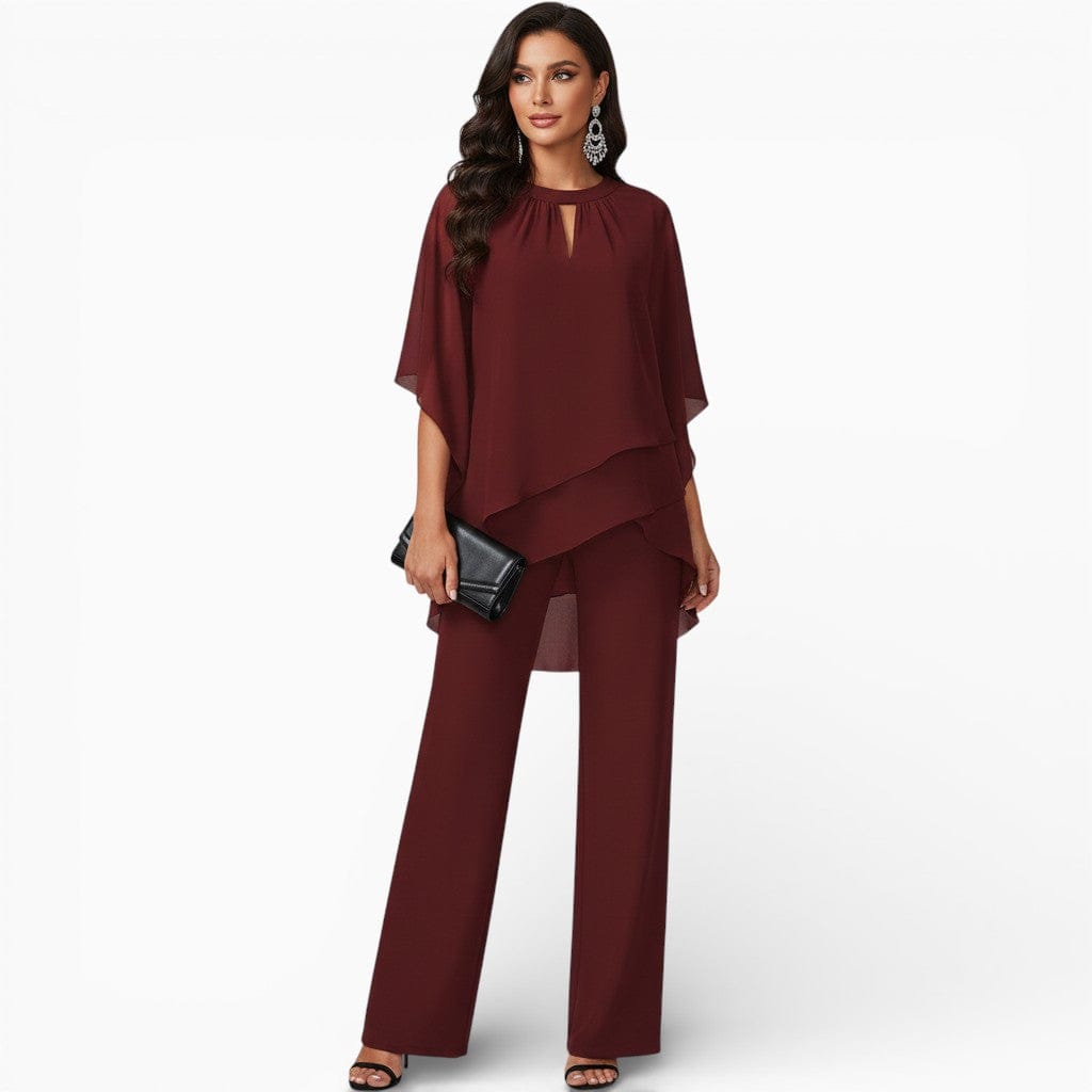 Hemsbury Women Outfit Set Burgundy / S HELEN Batwing Sleeve Tracksuit