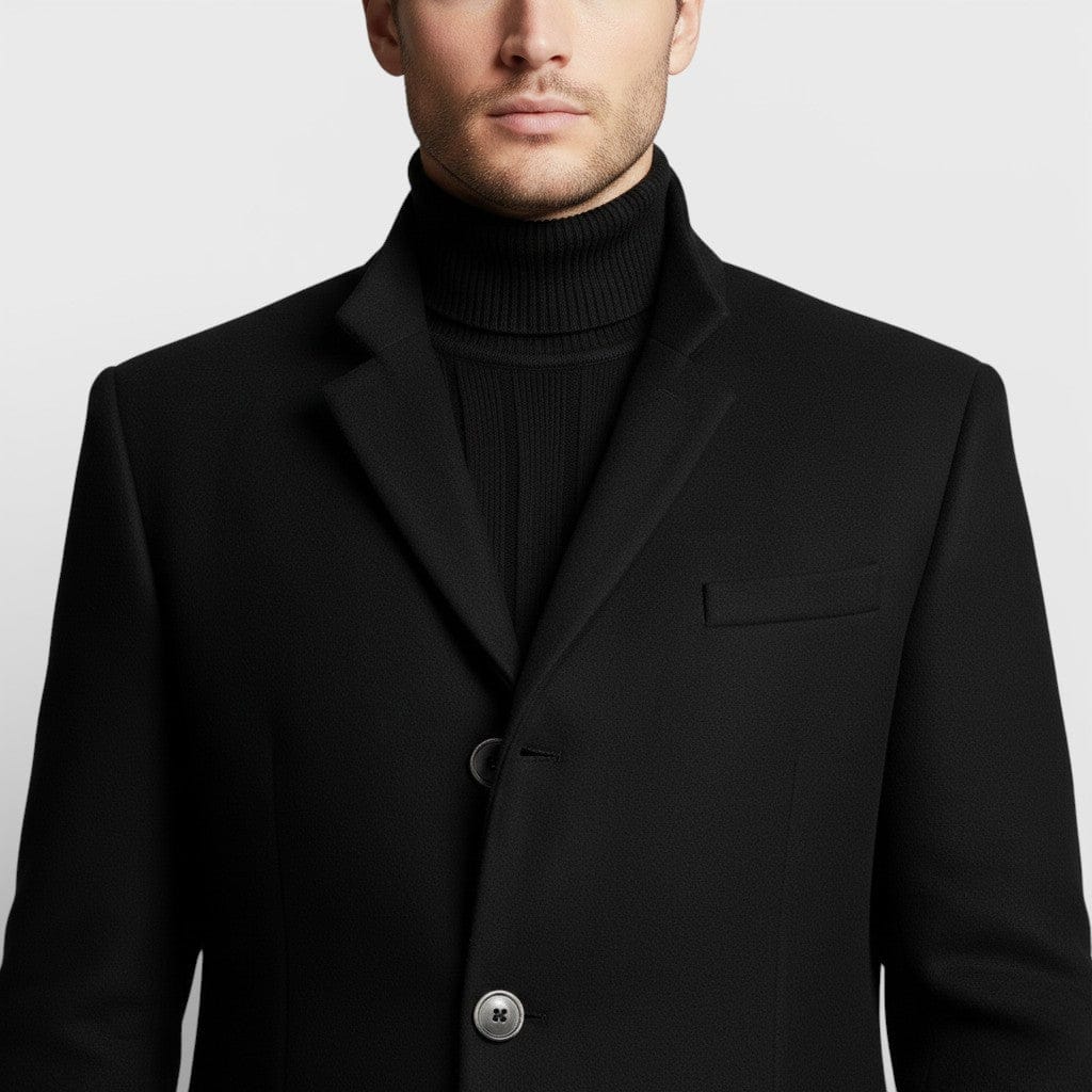 Mova London Coats ARTHUR Slim Fit Stand Collar Coat