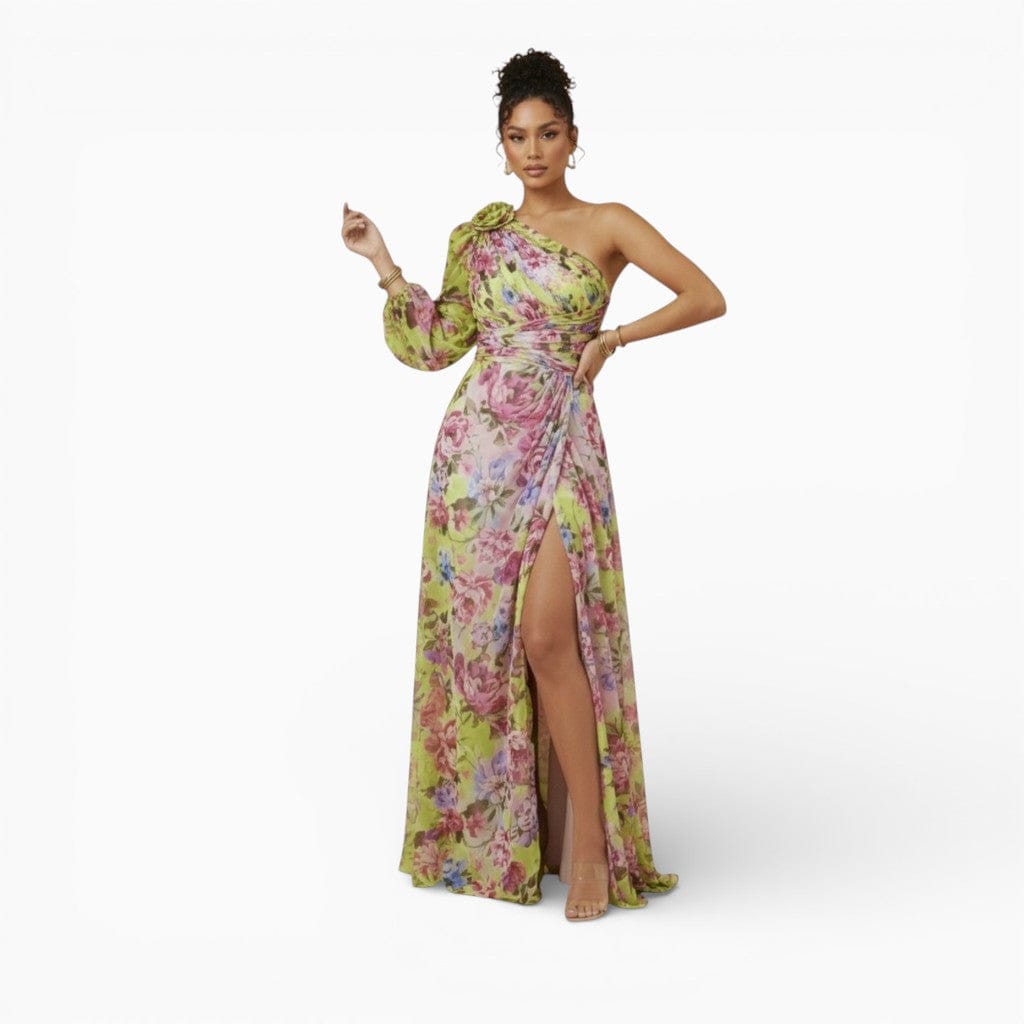 Mova London Dresses CHLOE One-Shoulder Floral Maxi
