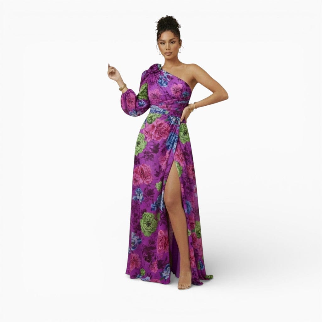Mova London Dresses CHLOE One-Shoulder Floral Maxi