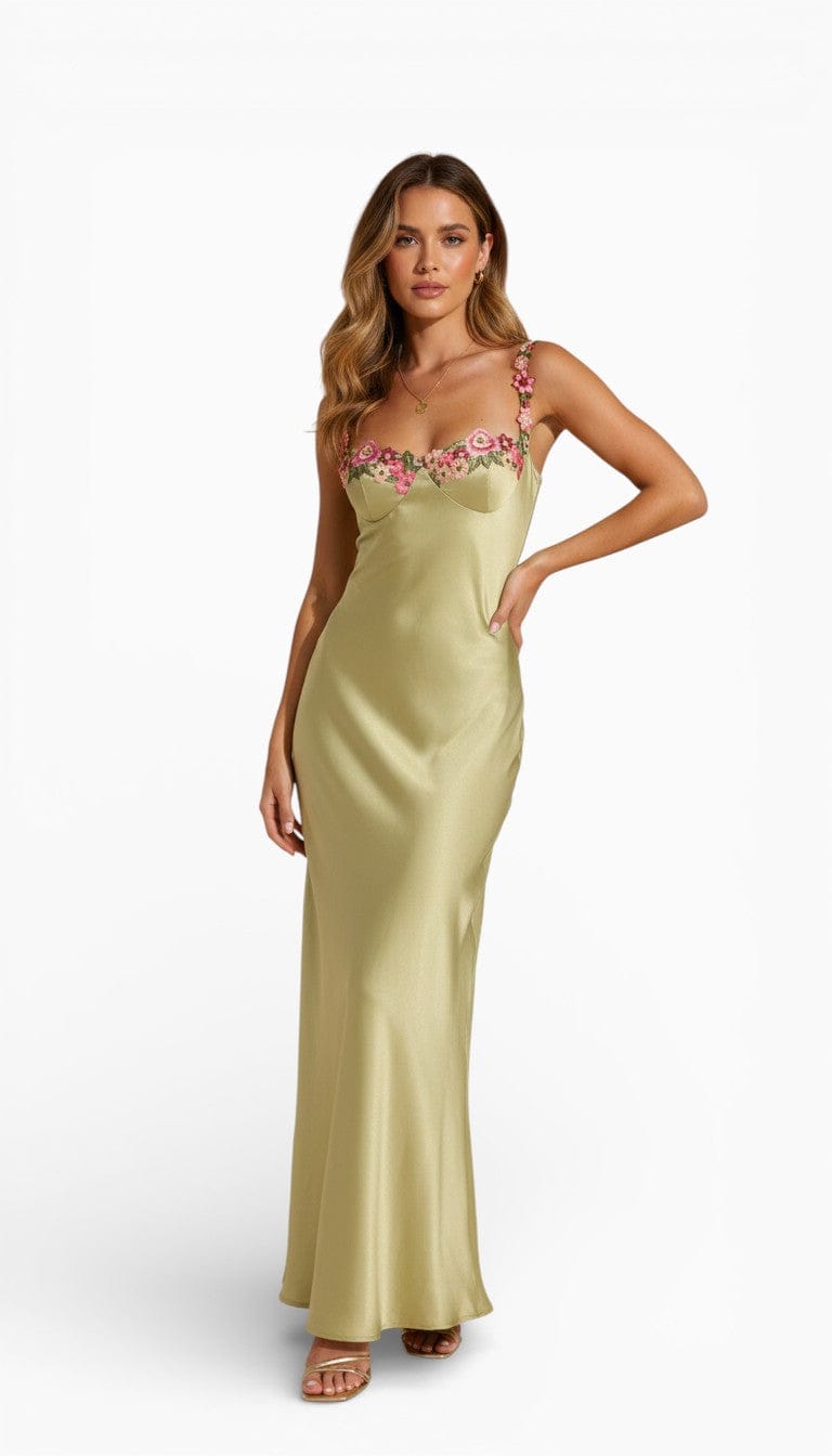 Mova London Dresses LESLIE Floral High Waist Maxi Dress