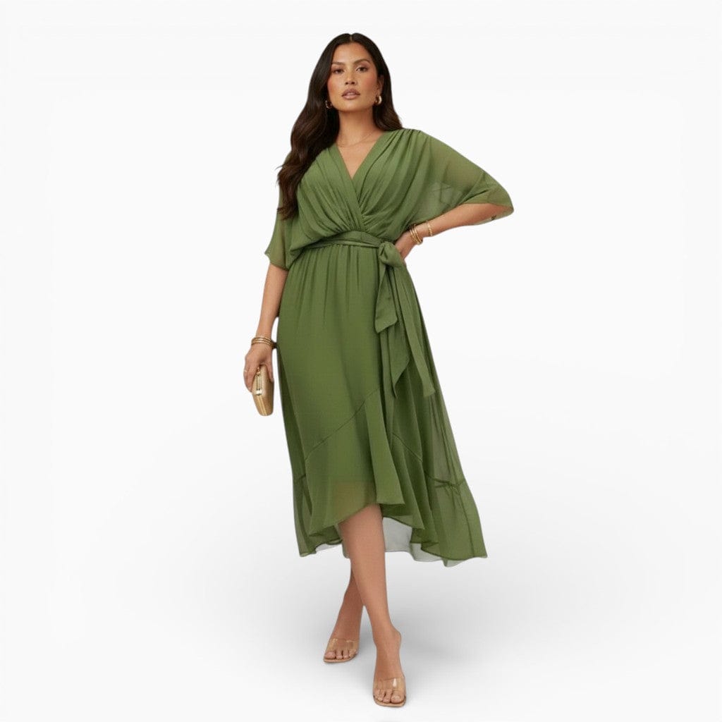 Mova London Dresses MARIE Pleated Chiffon Maxi Dress