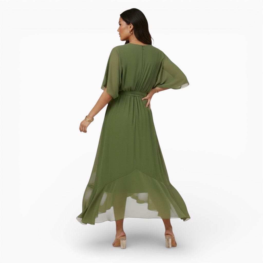 Mova London Dresses MARIE Pleated Chiffon Maxi Dress