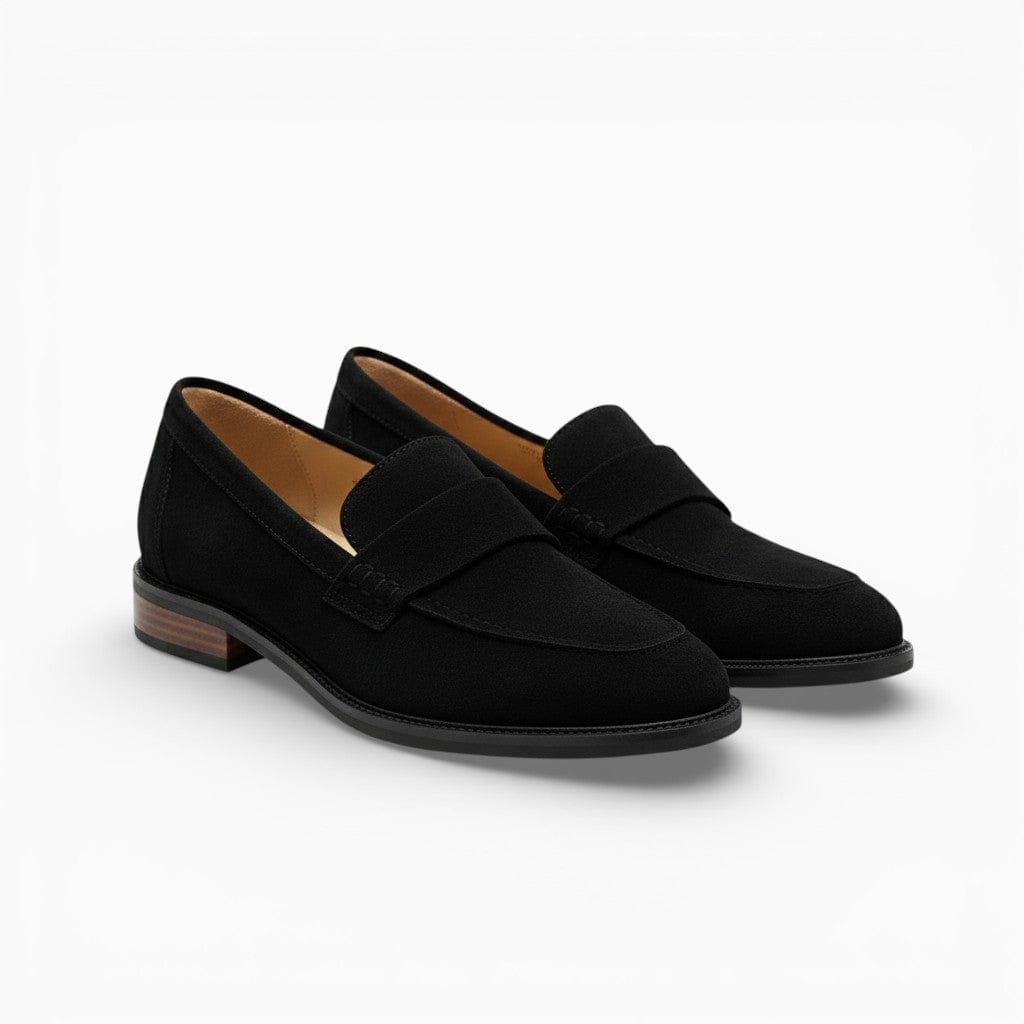 Mova London Footwear Black / 2 ELEANOR Suede Pointed Loafers