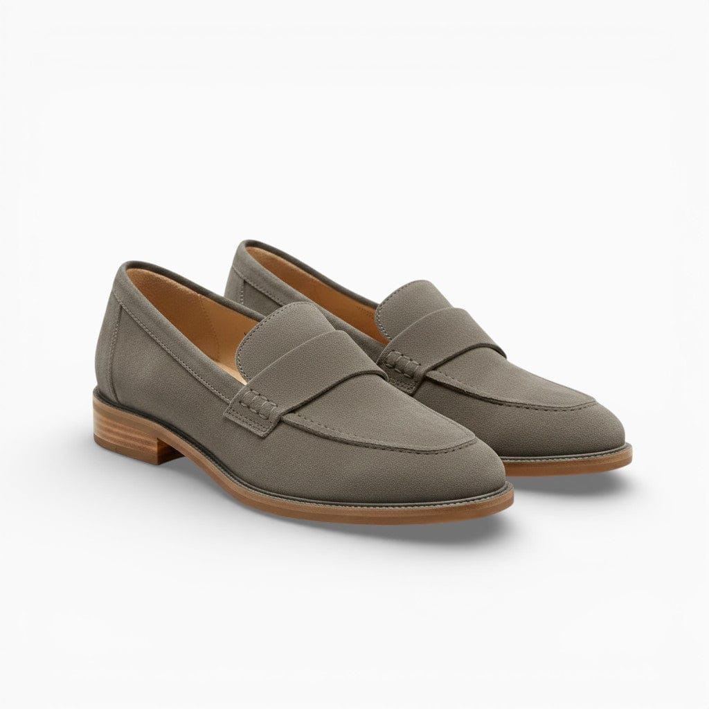 Mova London Footwear Grey / 2 ELEANOR Suede Pointed Loafers